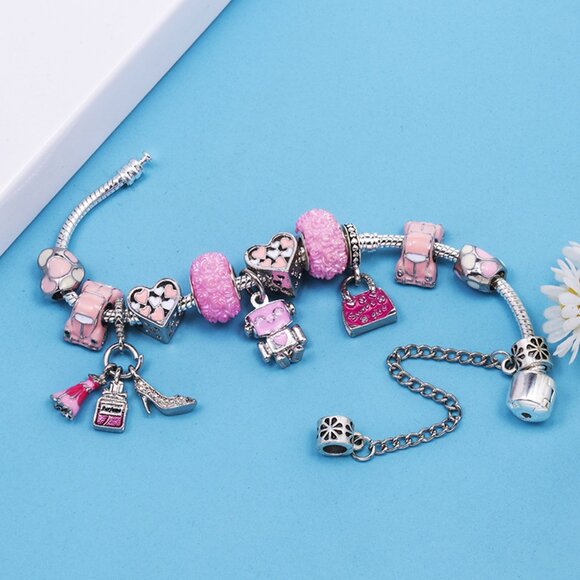 925 Fresh Dress Themed Decorative Pendant Bracelet - Picture 5 of 5